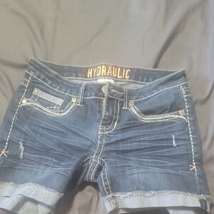 Hydraulic Dark Blue Jean Shorts for Women